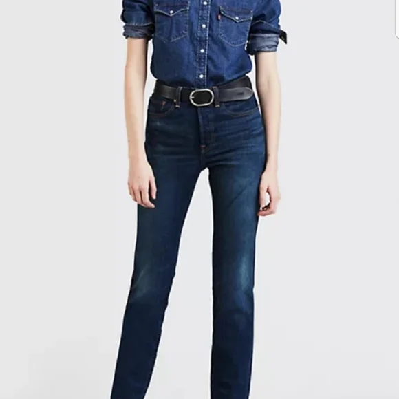 Levi's Wedgie High Rise Premium Denim Jeans in Authentic Favorite Sz 27 NWT - Picture 3 of 15